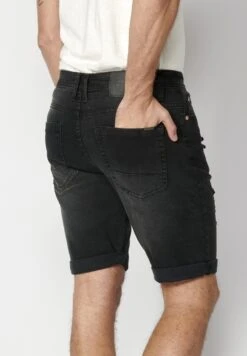 Koroshi Bermuda Cowboy Strecth Regular Fit- Shorts Vaqueros - Denim Black Denim -Solid Ventas 066c1eae95054e789cd3abf0197567c7