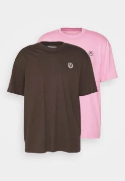 YOURTURN Unisex 2 Pack - Camiseta Estampada - BrownPink -Solid Ventas 082ccdc8e8804e22bd05332c3ea33b6f