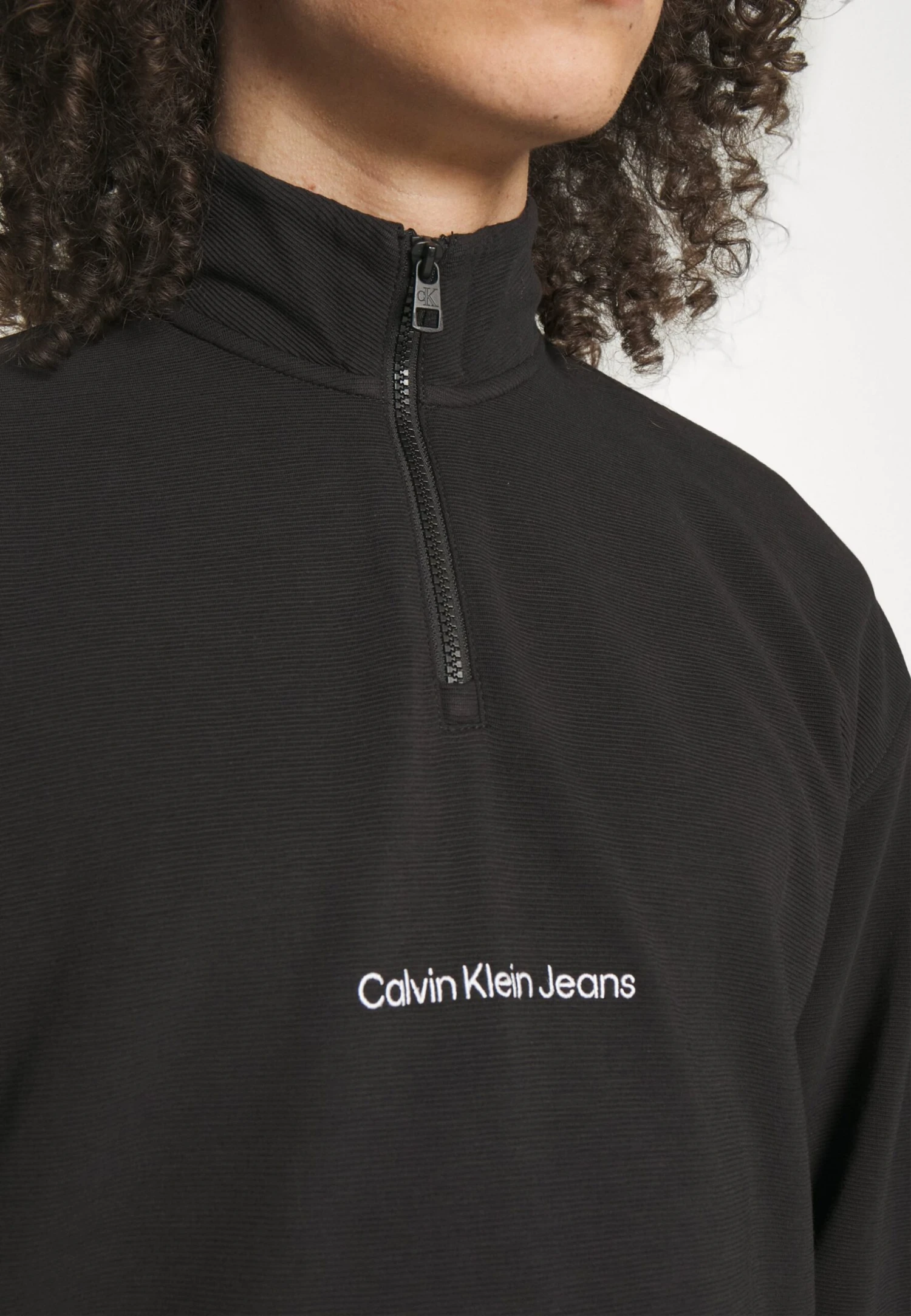 Calvin Klein Jeans Instit Half Zip Ottoman - Camiseta De Manga Larga -Black 6 Calvin Klein Jeans Instit Half Zip Ottoman - Camiseta De Manga Larga -Black - Imagen 4