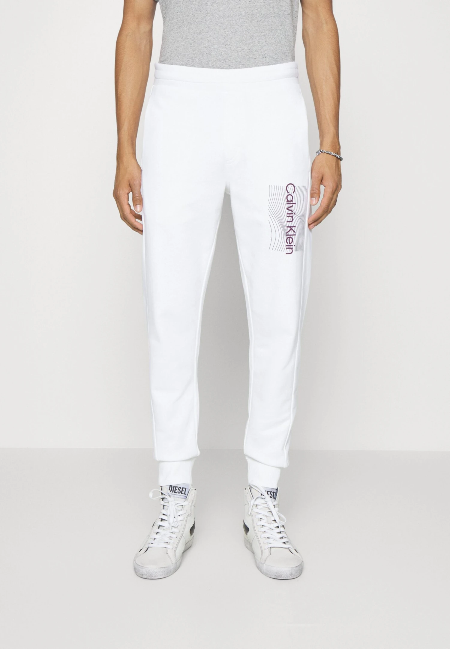 Calvin Klein Wave Lines Pants - Pantalones Deportivos - Bright White 3 Calvin Klein Wave Lines Pants - Pantalones Deportivos - Bright White