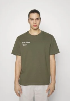 Les Deux Brody - Camiseta Estampada - Olive Night/White