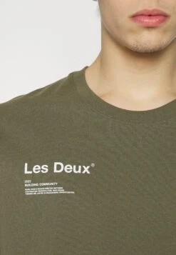 Les Deux Brody - Camiseta Estampada - Olive Night/White -Solid Ventas 1afaed28d67d4c4d9fce18c0ded08e47