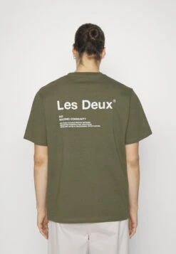 Les Deux Brody - Camiseta Estampada - Olive Night/White -Solid Ventas 25cd7e8cea5e49d1a098388bb3b3fb0e