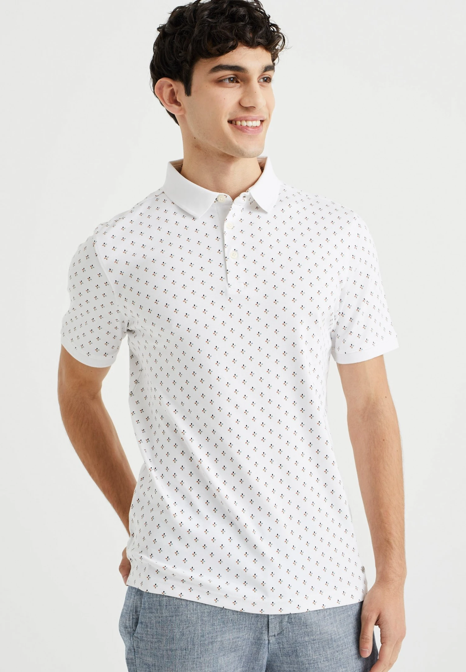 WE FASHION Met Dessin - Polo - White 3 WE FASHION Met Dessin - Polo - White