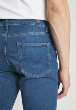 7 For All Mankind Slimmy Tapered Lefhanbor - Vaqueros Tapered - Mid Blue -Solid Ventas 36e060746e304c9191467fc6065a3dc6