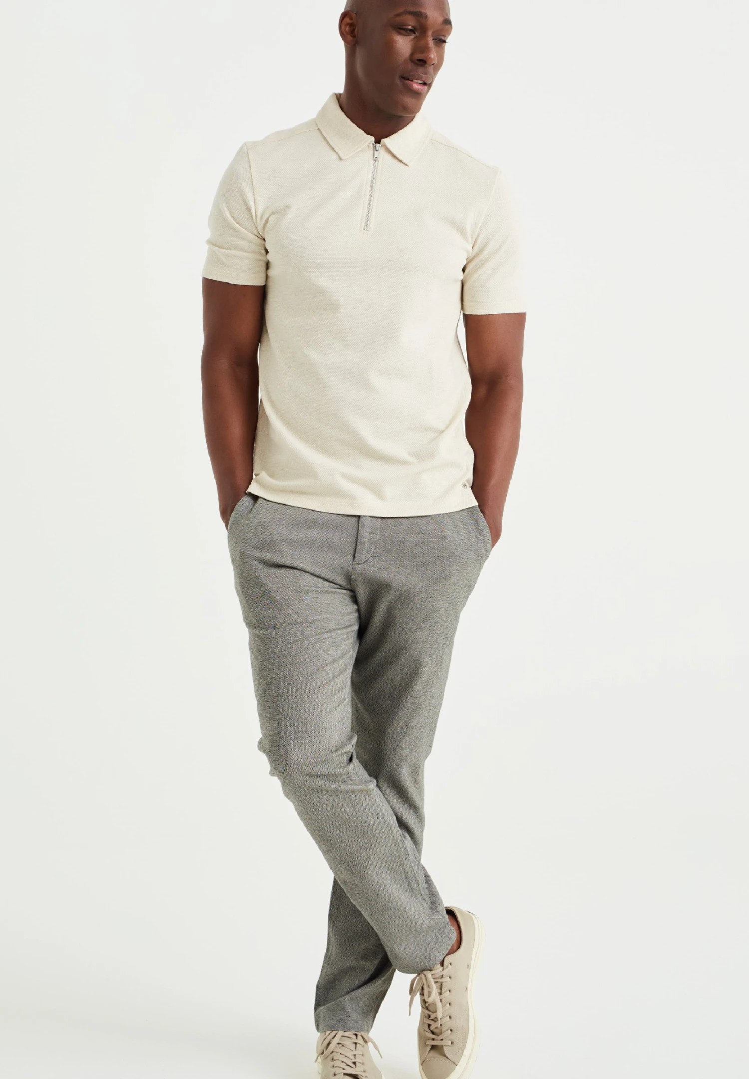 WE FASHION Met Structuur - Polo - White 4 WE FASHION Met Structuur - Polo - White - Imagen 2