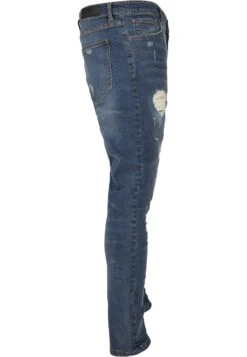 URBAN CLASSICS Heavy Destroyed Slim Fit Jeans - Vaqueros Slim Fit - Blue Heavy Destroyed Washed -Solid Ventas 4f2f35851dd242dbb408f565ea2390e0