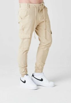 Skinny Fit - Pantalones Cargo - Beige -Solid Ventas 5509ce3ba74444349b7fc2d947b4251e