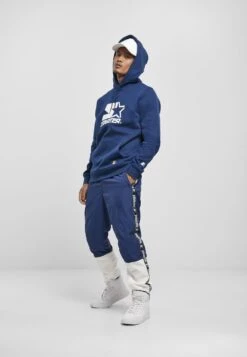 URBAN CLASSICS Starter- Pantalones Deportivos - Blue Night/White