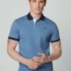 Hackett London Selvedge Placket - Polo - Steel Blue