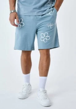 All Over Esquisse Fleurie - Pantalones Deportivos - Bleu/Gris