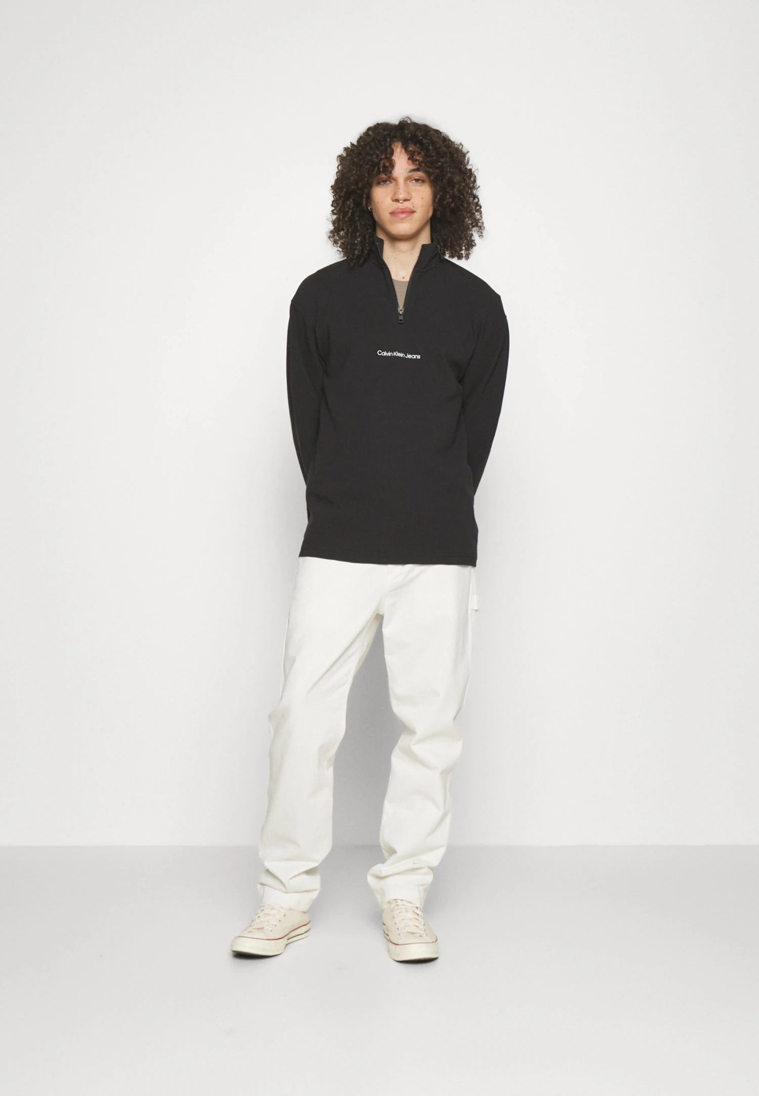 Calvin Klein Jeans Instit Half Zip Ottoman - Camiseta De Manga Larga -Black 4 Calvin Klein Jeans Instit Half Zip Ottoman - Camiseta De Manga Larga -Black - Imagen 2