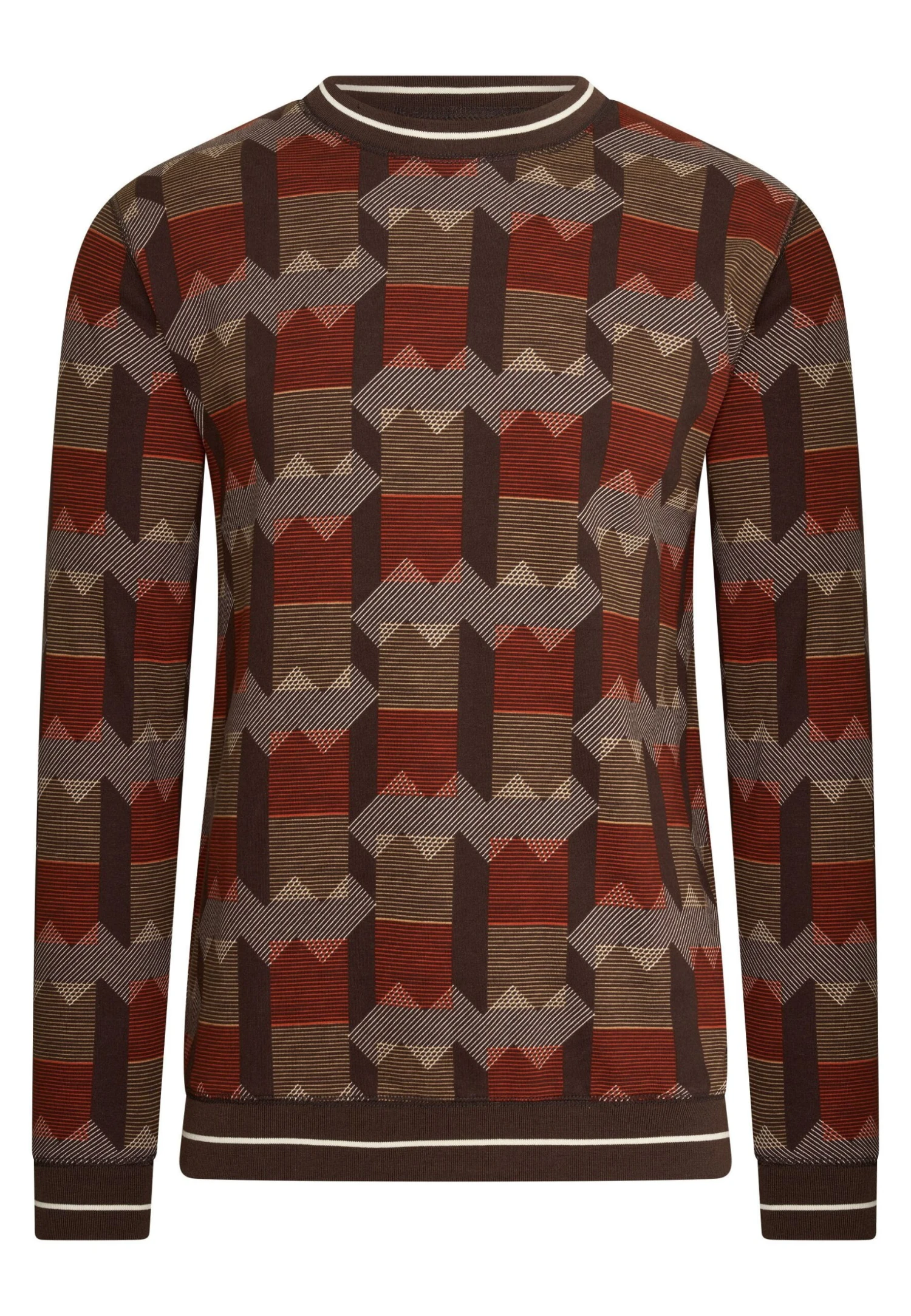 Pray Up Stay Up With Geometric Pattern - Sudadera - Brown 7 Pray Up Stay Up With Geometric Pattern - Sudadera - Brown - Imagen 5