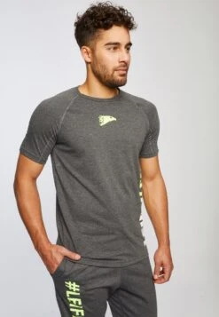 GymRundhals- Camiseta Estampada - Anthrazit/Gelb -Solid Ventas 76c7df0e039649fe8cd4ee14dcb73dda