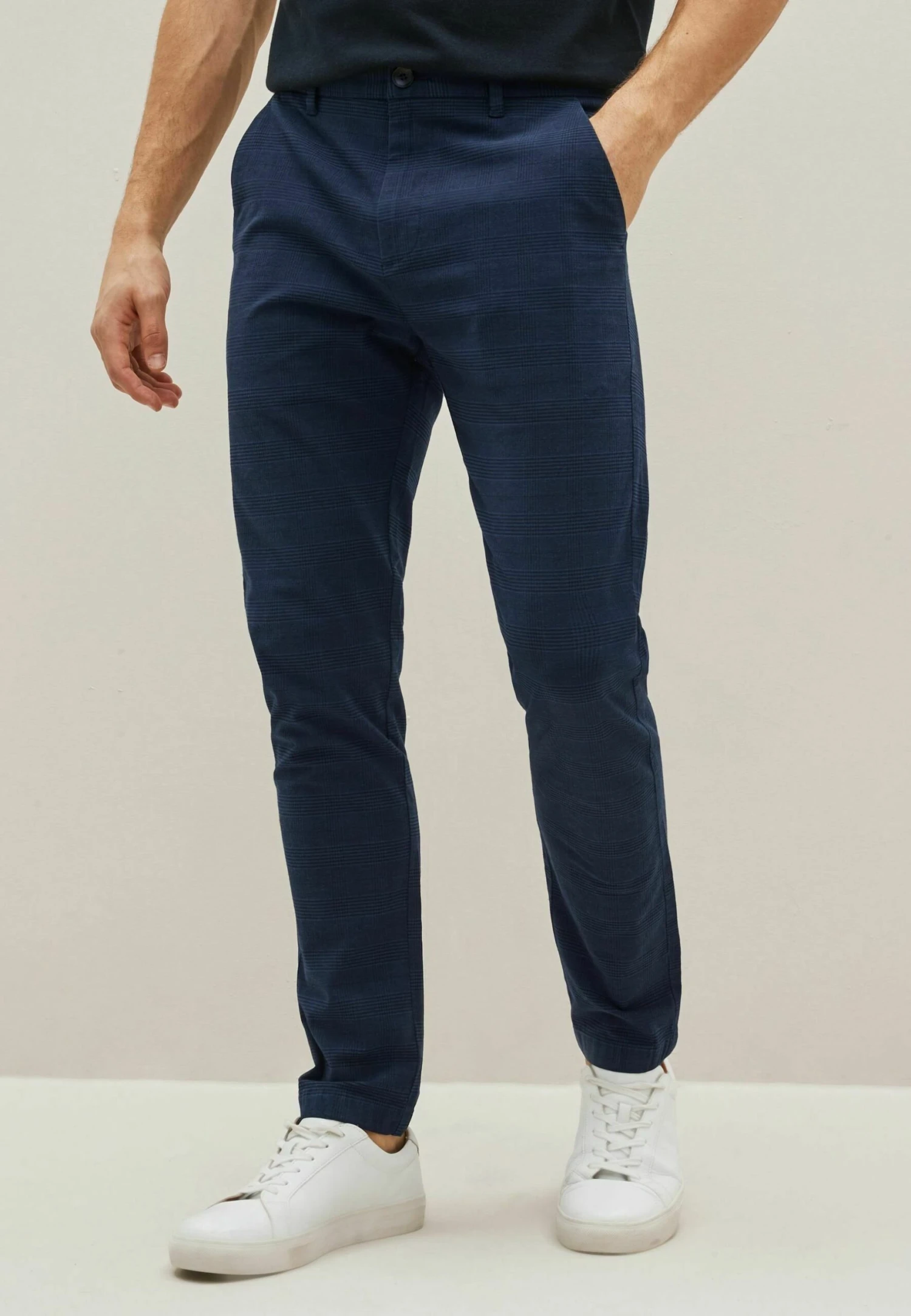 Next Check- Pantalones Chinos - Navy Blue Tonal Check 3 Next Check- Pantalones Chinos - Navy Blue Tonal Check