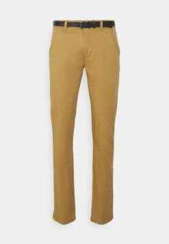 Lindbergh Classic Stretch Belt - Pantalones Chinos - Mid Brown -Solid Ventas 8462b0cc2eec4d5caa9d5a889935ce75