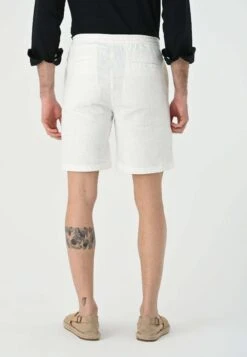 Drawstring Waist - Shorts - White -Solid Ventas 8a96700676ce4a9ebd5bdbf904d1456d