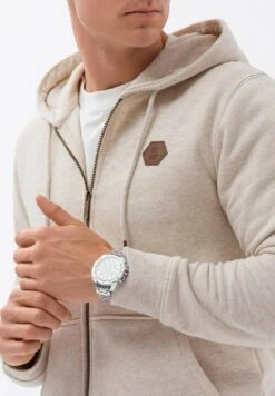Om-Sszp-Hoodie - Sudadera Con Cremallera - Cream -Solid Ventas a2be18cf29e14d2a92d8e85f60fb20f5