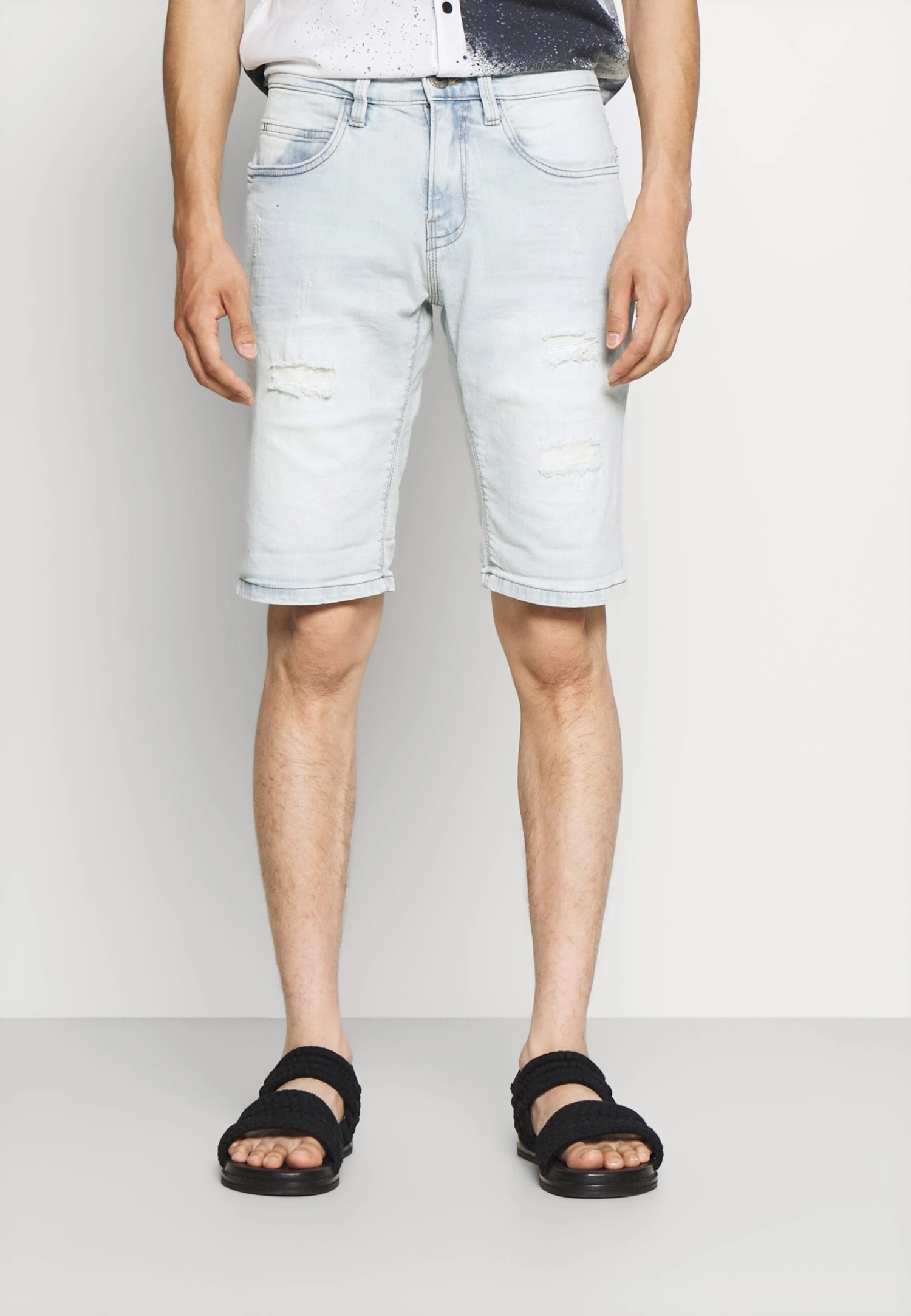 Indicode Jeans Kaden Holes - Shorts Vaqueros - Bleached Denim 3 Indicode Jeans Kaden Holes - Shorts Vaqueros - Bleached Denim