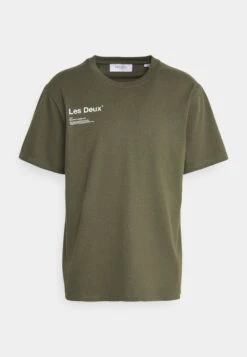 Les Deux Brody - Camiseta Estampada - Olive Night/White -Solid Ventas b6e80c5fb3534e79858fbde4be7c024e