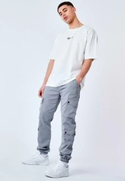 Pantalones Cargo - Gris -Solid Ventas beab9a96b3cc4c2fab6270f9cc77e9ed