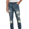 URBAN CLASSICS Heavy Destroyed Slim Fit Jeans - Vaqueros Slim Fit - Blue Heavy Destroyed Washed