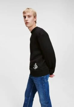 Karl Lagerfeld Jeans Monogram Long Sleeve - Sudadera - Black -Solid Ventas d022b621602e4b9888e4d20341765c30