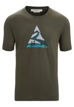 Icebreaker Tech Lite Ii Ss Camping Grounds - Camiseta Estampada - Loden