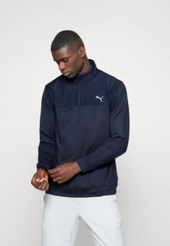 PUMA Golf Cloudspun Colorblock Zip - Sudadera - Navy Blazer