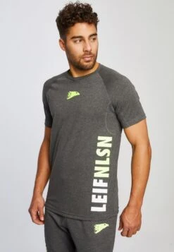 GymRundhals- Camiseta Estampada - Anthrazit/Gelb -Solid Ventas ef39bd47cc2441fdbb9be4ade0117428