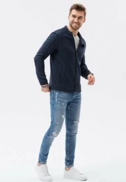 Zippered Without A Hood - Sudadera Con Cremallera - Navy -Solid Ventas f9c247a22f534fd0a9d4ed3b1ad524b5